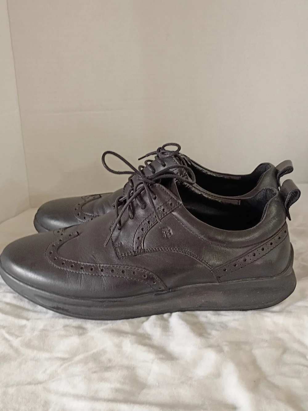 Men's Black Wingtip Derby Shoes - Classic Lace-Up Oxford BY Robbins & Brooks